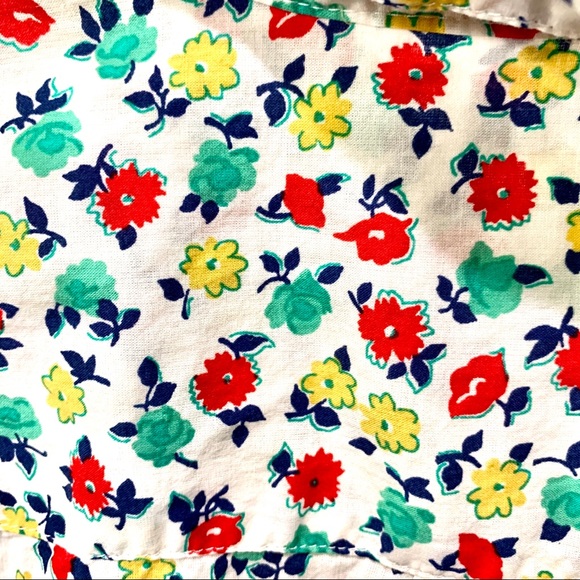 J. Crew Mercantile XS Floral Open V-Neck LS Blouse - Picture 9 of 12